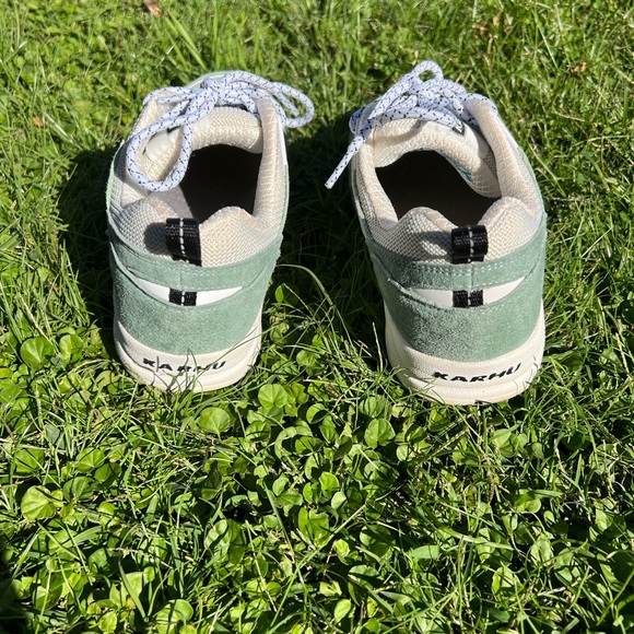 Karhu Fusion 2.0 green/white Leather Low Top Running Shoe Sneaker Size 6.5 - Picture 4 of 8
